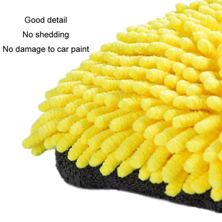 2pcs Car Chenille Coral Fleece Car Wash Double Sided Thick Gloves(Yellow) - Car washing supplies by PMC Jewellery | Online Shopping South Africa | PMC Jewellery | Buy Now Pay Later Mobicred