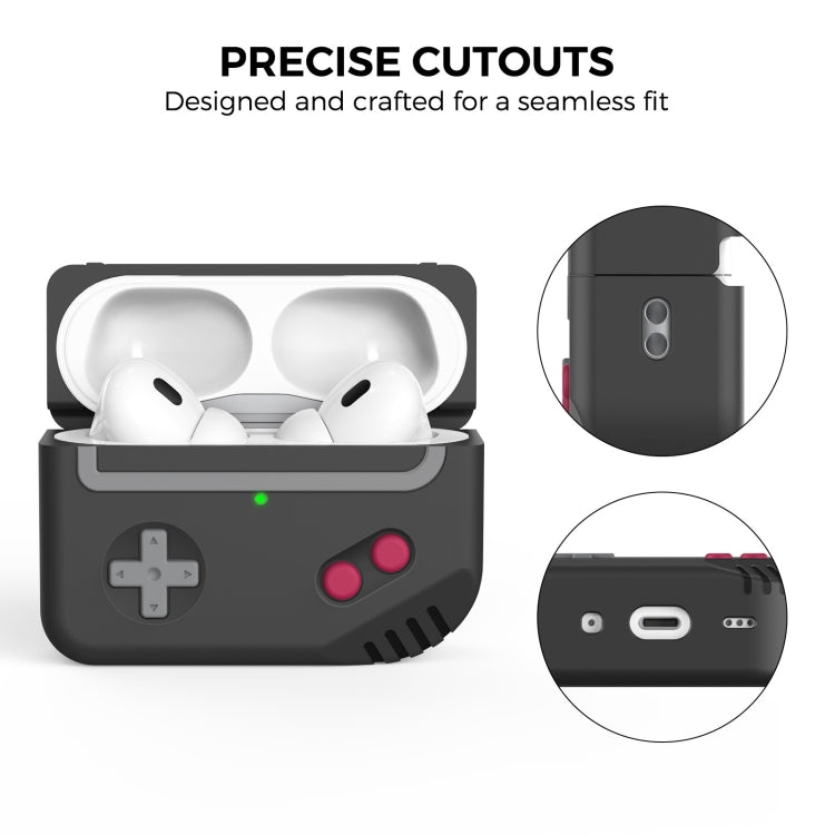 For AirPods Pro 2 AhaStyle PT-JY07 Split Silicone Cartoon Earphone Protective Case(Black) - For AirPods Pro 2 by AhaStyle | Online Shopping South Africa | PMC Jewellery | Buy Now Pay Later Mobicred