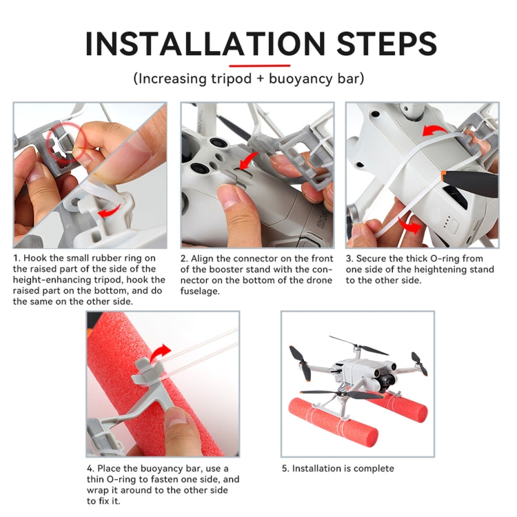 For DJI Mini 3 Pro RCSTQ Increase Tripod Landing Skid Float Kit Landing Gear +Buoyancy Rod Set - Holder Series by RCSTQ | Online Shopping South Africa | PMC Jewellery | Buy Now Pay Later Mobicred