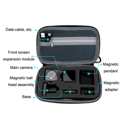 For DJI Action 2 RCSTQ Action Camera Hard Case Accessory Bag(Silver Gray) -  by RCSTQ | Online Shopping South Africa | PMC Jewellery