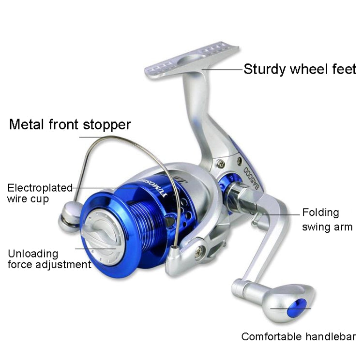 YUMOSHI SA Series Spinning Reel Plastic Head Fishing Reel Fishing Rod Reel, Specification: SA1000 - Fishing Reels by YUMOSHI | Online Shopping South Africa | PMC Jewellery