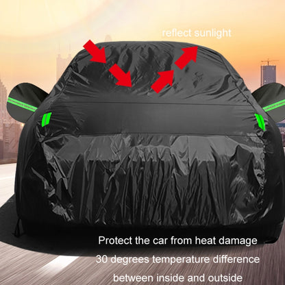 190T Silver Coated Cloth Car Rain Sun Protection Car Cover with Reflective Strip, Size: XL - PE Material by PMC Jewellery | Online Shopping South Africa | PMC Jewellery | Buy Now Pay Later Mobicred