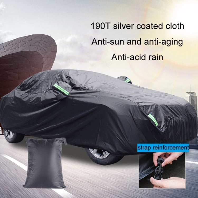 190T Silver Coated Cloth Car Rain Sun Protection Car Cover with Reflective Strip, Size: XXL - PE Material by PMC Jewellery | Online Shopping South Africa | PMC Jewellery | Buy Now Pay Later Mobicred