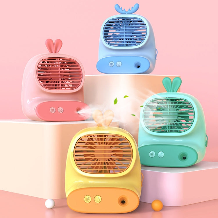 CS1319 Desktop Small Hydrating Spray Cartoon Fan Rechargeable Silent Humidifying Fan(Bunny Green) - Electric Fans by PMC Jewellery | Online Shopping South Africa | PMC Jewellery | Buy Now Pay Later Mobicred