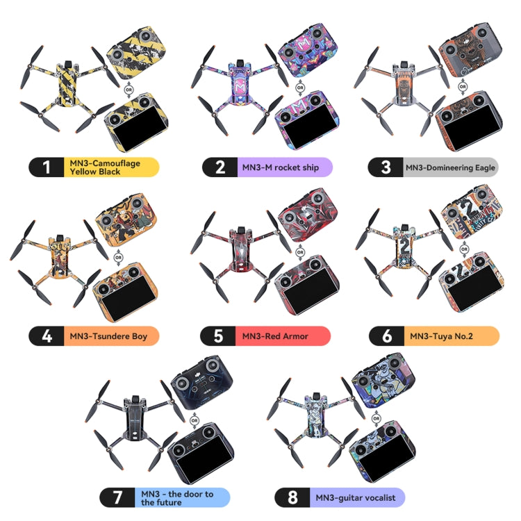 For DJI Mini 3 Pro Remote Control Body Sticker ,Spec: RC-N1 Without Screen(Rocket Ship) - Stickers by RCSTQ | Online Shopping South Africa | PMC Jewellery | Buy Now Pay Later Mobicred