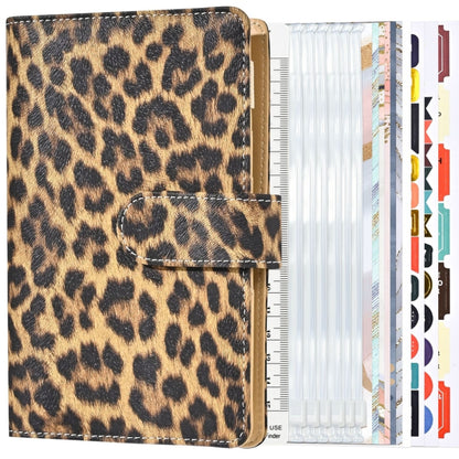 A6 Leopard Print Cash Budget Notebook  Loose Leaf Financial Management Notepad(Light Brown) - Notebooks by PMC Jewellery | Online Shopping South Africa | PMC Jewellery