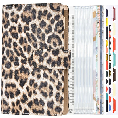 A6 Leopard Print Cash Budget Notebook  Loose Leaf Financial Management Notepad(Beige Brown) - Notebooks by PMC Jewellery | Online Shopping South Africa | PMC Jewellery