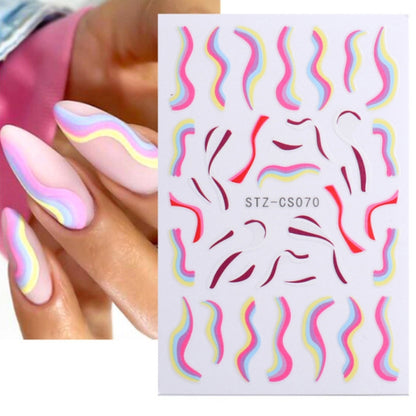 French Style Manicure Sticker Pop Stripe Line Nail Sticker(Stz-CS070) - Nail Stickers by PMC Jewellery | Online Shopping South Africa | PMC Jewellery | Buy Now Pay Later Mobicred