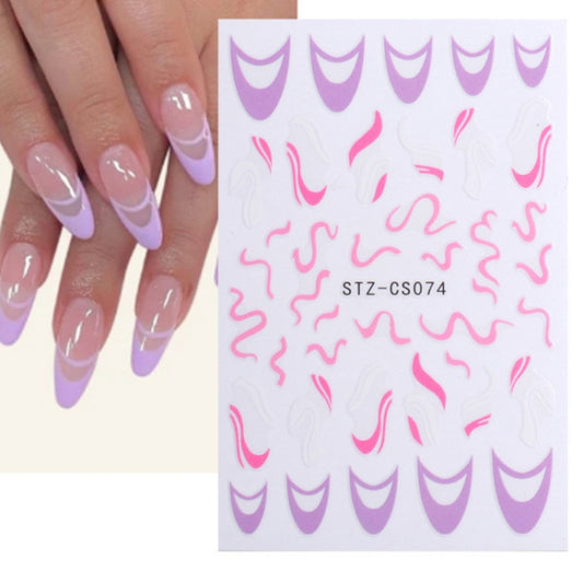 French Style Manicure Sticker Pop Stripe Line Nail Sticker(Stz-CS074) - Nail Stickers by PMC Jewellery | Online Shopping South Africa | PMC Jewellery | Buy Now Pay Later Mobicred