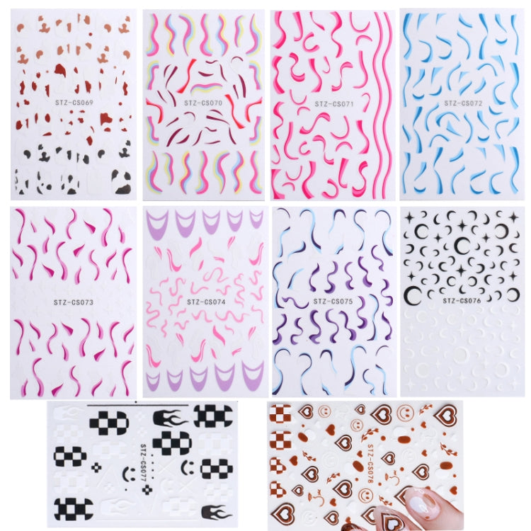 French Style Manicure Sticker Pop Stripe Line Nail Sticker(Stz-CS078) - Nail Stickers by PMC Jewellery | Online Shopping South Africa | PMC Jewellery | Buy Now Pay Later Mobicred