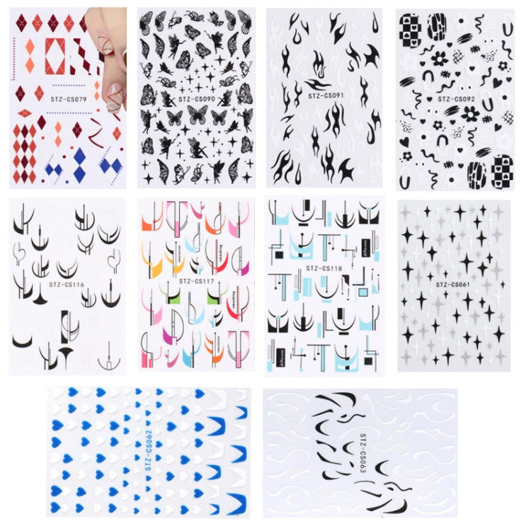 French Style Manicure Sticker Pop Stripe Line Nail Sticker(Stz-CS090) - Nail Stickers by PMC Jewellery | Online Shopping South Africa | PMC Jewellery | Buy Now Pay Later Mobicred