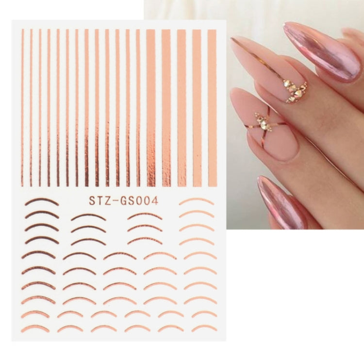 Gold Silver Manicure Stickers Imitation Metal Line Adhesive Nail Stickers(Stz-GS004 Rose Gold) - Nail Stickers by PMC Jewellery | Online Shopping South Africa | PMC Jewellery | Buy Now Pay Later Mobicred