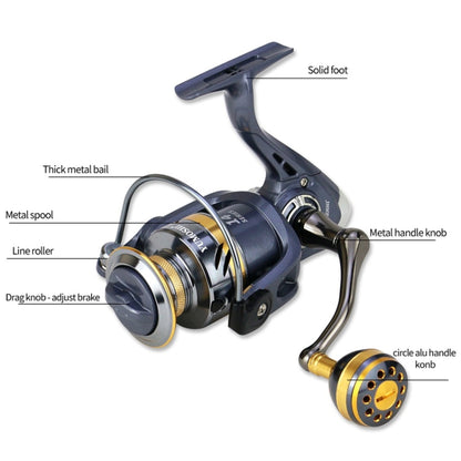 YUMOSHI KS7000 Spinning Fishing Reel Metal Rocker Metal Cup Reel - Fishing Reels by YUMOSHI | Online Shopping South Africa | PMC Jewellery