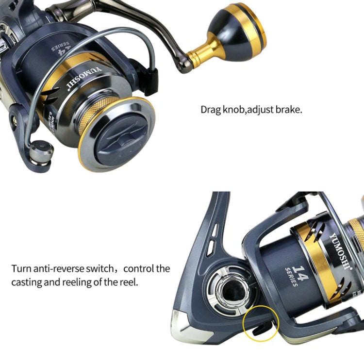 YUMOSHI KS7000 Spinning Fishing Reel Metal Rocker Metal Cup Reel - Fishing Reels by YUMOSHI | Online Shopping South Africa | PMC Jewellery