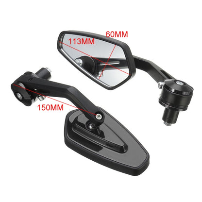 Motorcycle Handle All Aluminum Cherry Rearview Mirror(Black) - Side Mirrors by PMC Jewellery | Online Shopping South Africa | PMC Jewellery | Buy Now Pay Later Mobicred