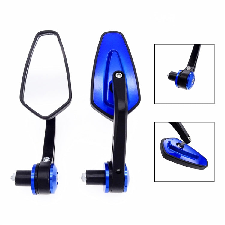 Motorcycle Handle All Aluminum Cherry Rearview Mirror(Blue) - Side Mirrors by PMC Jewellery | Online Shopping South Africa | PMC Jewellery | Buy Now Pay Later Mobicred