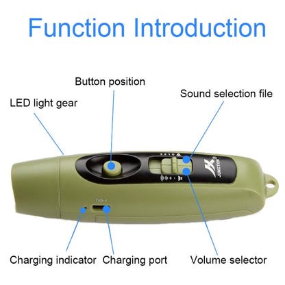 JUNCTION USB Charging High Decibel Traffic Command Outdoor Training Whistle with Lighting Function(Green) - Sporting goods by PMC Jewellery | Online Shopping South Africa | PMC Jewellery | Buy Now Pay Later Mobicred