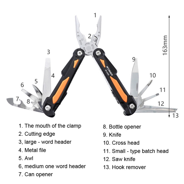 RDEER RT-2352 Multifunctional Pliers Folding Knife Outdoor Home Emergency Tool - Emergency Tools by RDEER | Online Shopping South Africa | PMC Jewellery