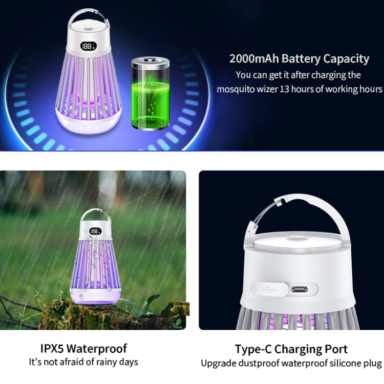 J03 Multi-Functional Digital Display Electric Mosquito Light Portable Home And Outdoor Camping Mosquito Killer(White) - Repellents by PMC Jewellery | Online Shopping South Africa | PMC Jewellery | Buy Now Pay Later Mobicred