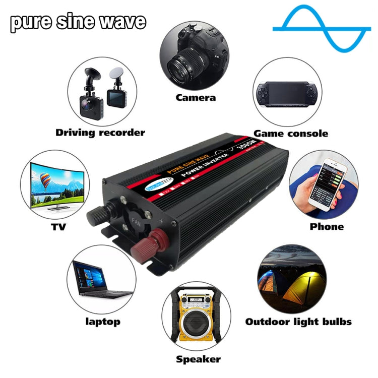 8000W (Actual 1300W) 60V to 220V High Power Car Sine Wave Inverter Power Converter - Pure Sine Wave by PMC Jewellery | Online Shopping South Africa | PMC Jewellery