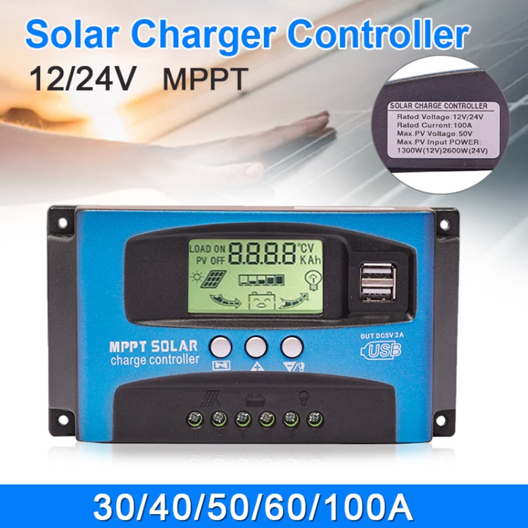 YCX-003 30-100A Solar Charging Controller with LED Screen & Dual USB Port Smart MPPT Charger, Model: 12/24/36/48/60V 40A - Others by PMC Jewellery | Online Shopping South Africa | PMC Jewellery | Buy Now Pay Later Mobicred