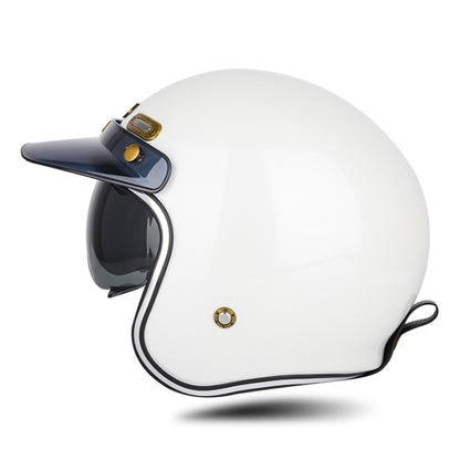 SOMAN Motorcycle Four Seasons Carbon Fiber Half Helmet, Color: FRP Pearl White(XL) - Helmets by SOMAN | Online Shopping South Africa | PMC Jewellery | Buy Now Pay Later Mobicred