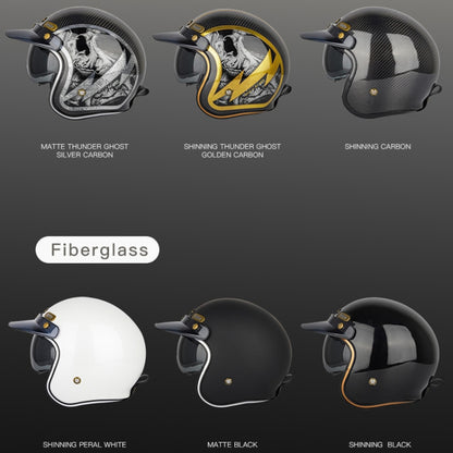 SOMAN Motorcycle Four Seasons Carbon Fiber Half Helmet, Color: FRP Pearl White(XL) - Helmets by SOMAN | Online Shopping South Africa | PMC Jewellery | Buy Now Pay Later Mobicred