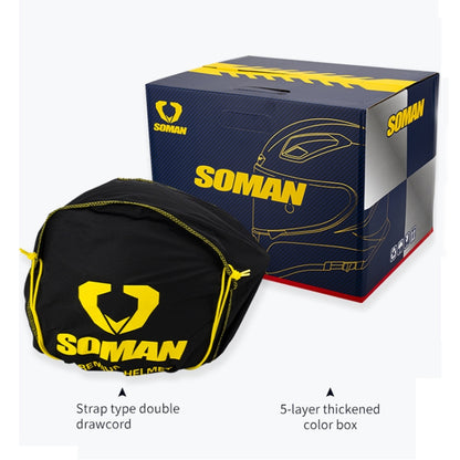 SOMAN Motorcycle Carbon Fiber Double Lens Thermal Safety Helmet, Size: M(Snake Carbon Fiber REVO) - Helmets by SOMAN | Online Shopping South Africa | PMC Jewellery | Buy Now Pay Later Mobicred