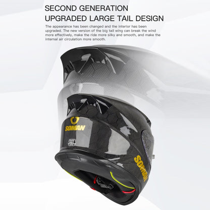 SOMAN Motorcycle Carbon Fiber Double Lens Thermal Safety Helmet, Size: XXL(Cheetah Print REVO) - Helmets by SOMAN | Online Shopping South Africa | PMC Jewellery | Buy Now Pay Later Mobicred