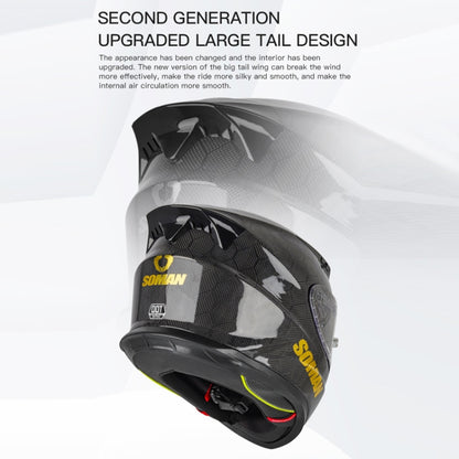 SOMAN Motorcycle Carbon Fiber Double Lens Thermal Safety Helmet, Size: L(Cheetah Print) - Helmets by SOMAN | Online Shopping South Africa | PMC Jewellery | Buy Now Pay Later Mobicred