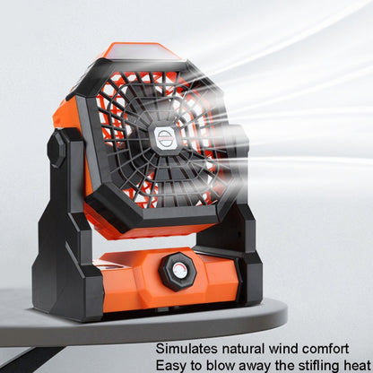 Outdoor Infinitely Variable Speed Portable Large Wind Charging Camping Lighting Fan(Black Orange) - Electric Fans by PMC Jewellery | Online Shopping South Africa | PMC Jewellery | Buy Now Pay Later Mobicred