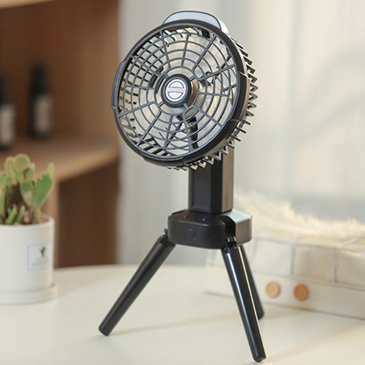 Outdoor Camping USB Charging Fan Tent Swing Head Fan With Tripod LED Light(Black) - Electric Fans by PMC Jewellery | Online Shopping South Africa | PMC Jewellery | Buy Now Pay Later Mobicred