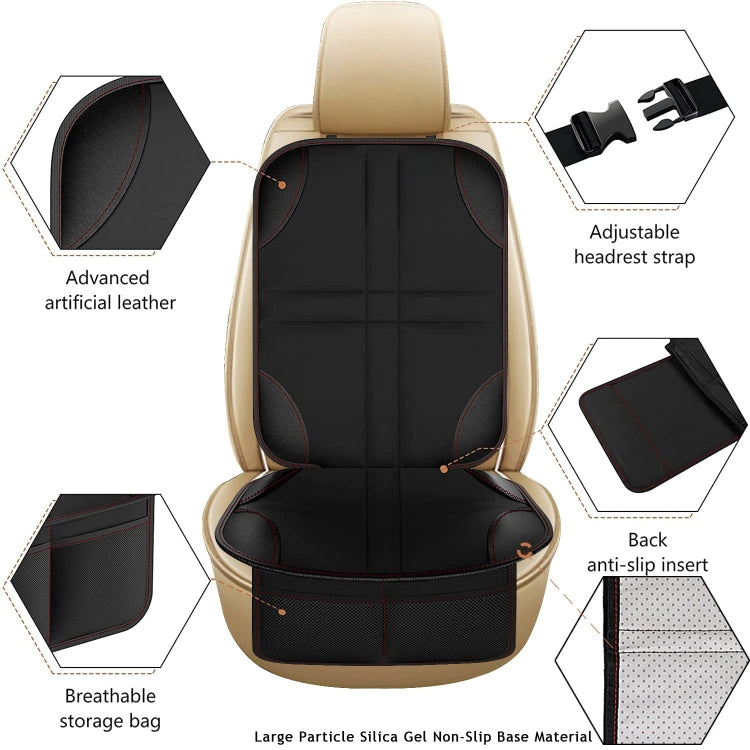 2pcs Child Car Seat Protector Non-Slip Base Material + Waterproof 600D Fabric(Black Line) - Seat Accessories by PMC Jewellery | Online Shopping South Africa | PMC Jewellery | Buy Now Pay Later Mobicred