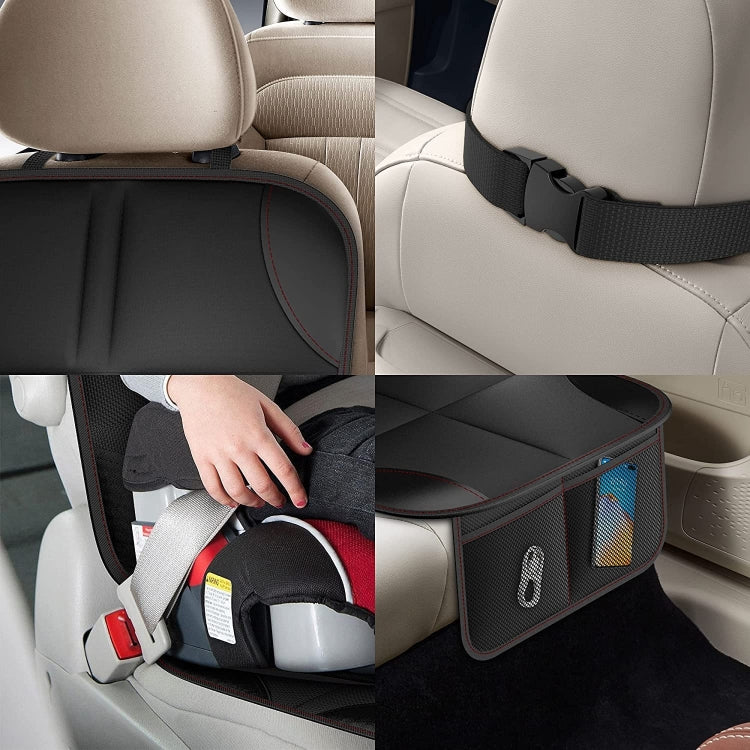 2pcs Child Car Seat Protector Non-Slip Base Material + Waterproof 600D Fabric(Red Line) - Seat Accessories by PMC Jewellery | Online Shopping South Africa | PMC Jewellery | Buy Now Pay Later Mobicred