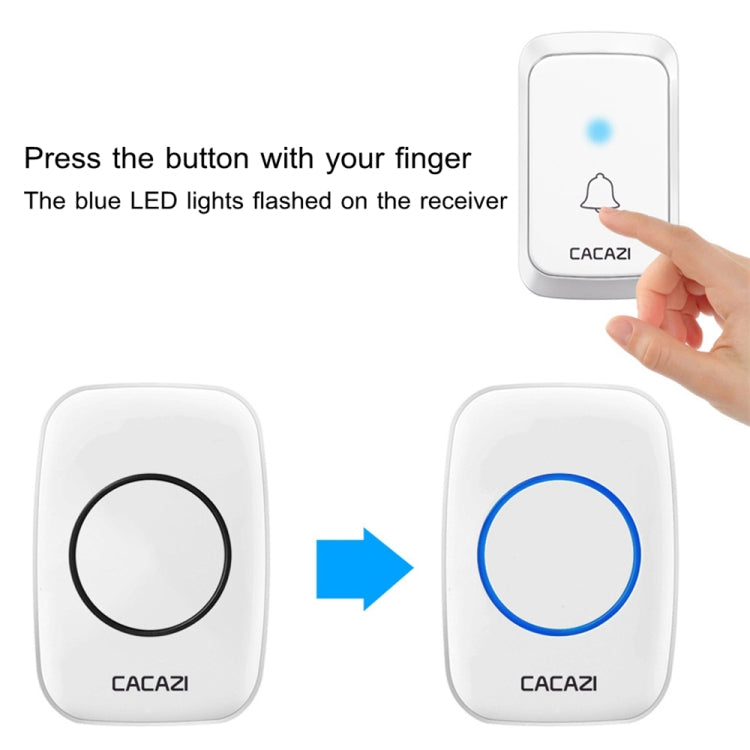 CACAZI A06-DC 1 To 1 Battery Type Smart Home Wireless Waterproof Music Doorbell(Black) - Wireless Doorbell by CACAZI | Online Shopping South Africa | PMC Jewellery