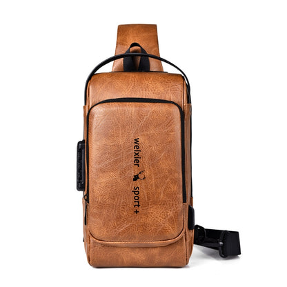 WEIXIER X318 Single Shoulder Crossbody Male Waterproof Anti-Theft Small Backpack(Light Brown) - Single-shoulder Bags by WEIXIER | Online Shopping South Africa | PMC Jewellery