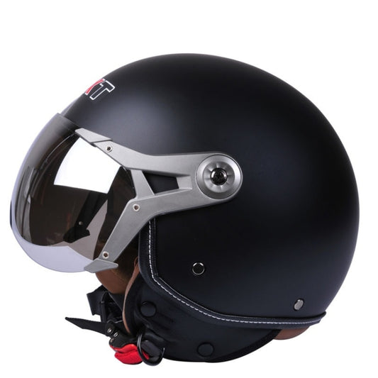 GXT Electric Vehicle Half Cover Helmet Four Seasons Retro Helmet, Size: L(Matte Black) - Helmets by GXT | Online Shopping South Africa | PMC Jewellery | Buy Now Pay Later Mobicred