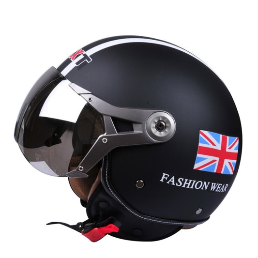 GXT Electric Vehicle Half Cover Helmet Four Seasons Retro Helmet, Size: L(Matte Black Flower) - Helmets by GXT | Online Shopping South Africa | PMC Jewellery | Buy Now Pay Later Mobicred