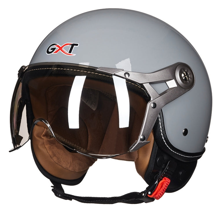 GXT Electric Vehicle Half Cover Helmet Four Seasons Retro Helmet, Size: XL(Cement Gray) - Helmets by GXT | Online Shopping South Africa | PMC Jewellery | Buy Now Pay Later Mobicred