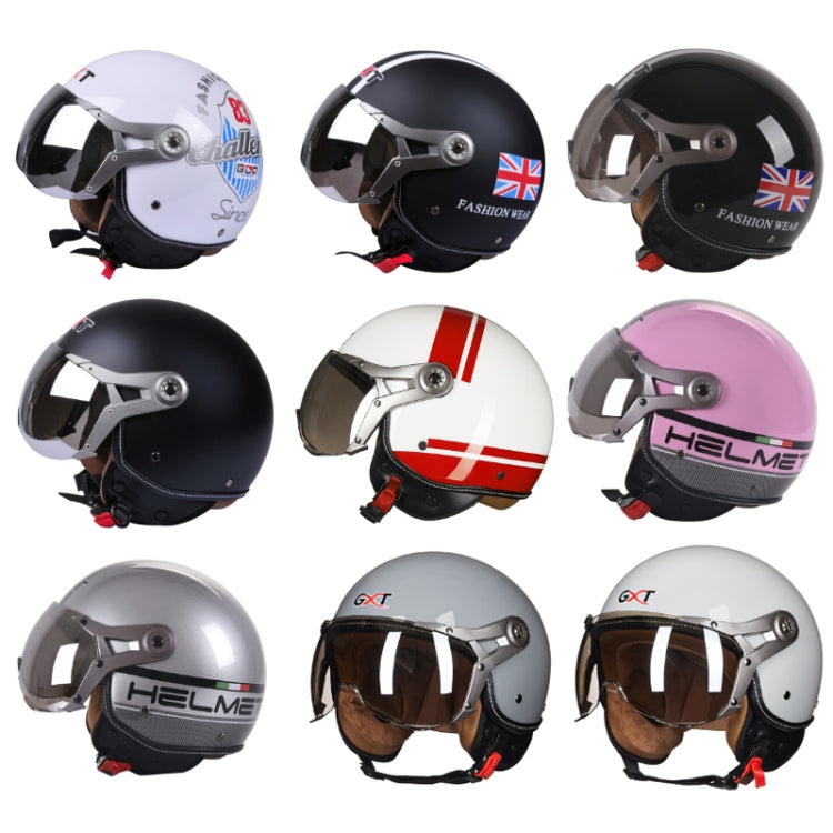 GXT Electric Vehicle Half Cover Helmet Four Seasons Retro Helmet, Size: L(White Shield 83) - Helmets by GXT | Online Shopping South Africa | PMC Jewellery | Buy Now Pay Later Mobicred