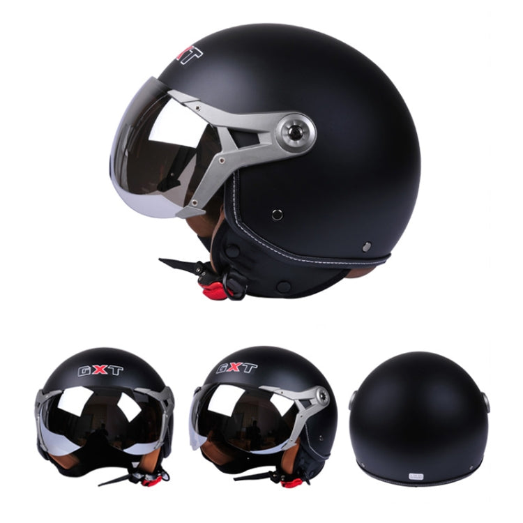 GXT Electric Vehicle Half Cover Helmet Four Seasons Retro Helmet, Size: L(Matte Black Flower) - Helmets by GXT | Online Shopping South Africa | PMC Jewellery | Buy Now Pay Later Mobicred