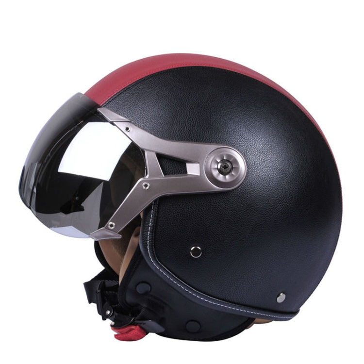 GXT Electric Vehicle Half Cover Four Seasons Retro Helmet, Size: XL(Black Red) - Helmets by GXT | Online Shopping South Africa | PMC Jewellery | Buy Now Pay Later Mobicred