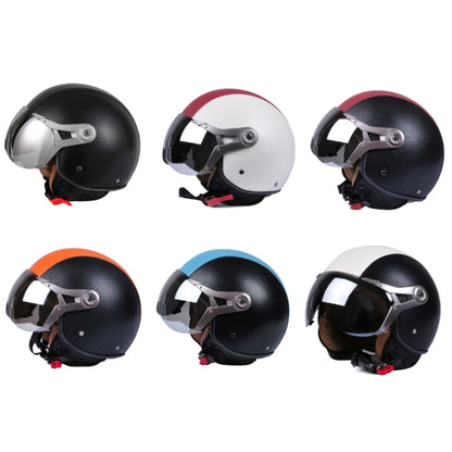 GXT Electric Vehicle Half Cover Four Seasons Retro Helmet, Size: M(Black White) - Helmets by GXT | Online Shopping South Africa | PMC Jewellery | Buy Now Pay Later Mobicred