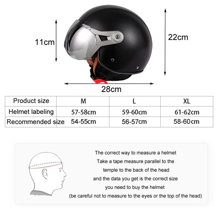 GXT Electric Vehicle Half Cover Four Seasons Retro Helmet, Size: L(Black White) - Helmets by GXT | Online Shopping South Africa | PMC Jewellery | Buy Now Pay Later Mobicred