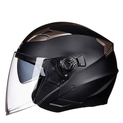 GXT 708 Electric Vehicle Dual Lens Helmet Four Seasons Safety Helmet, Size: M(Matte Black) - Helmets by GXT | Online Shopping South Africa | PMC Jewellery | Buy Now Pay Later Mobicred