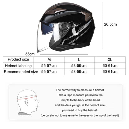 GXT 708 Electric Vehicle Dual Lens Helmet Four Seasons Safety Helmet, Size: L(Matte Black) - Helmets by GXT | Online Shopping South Africa | PMC Jewellery | Buy Now Pay Later Mobicred