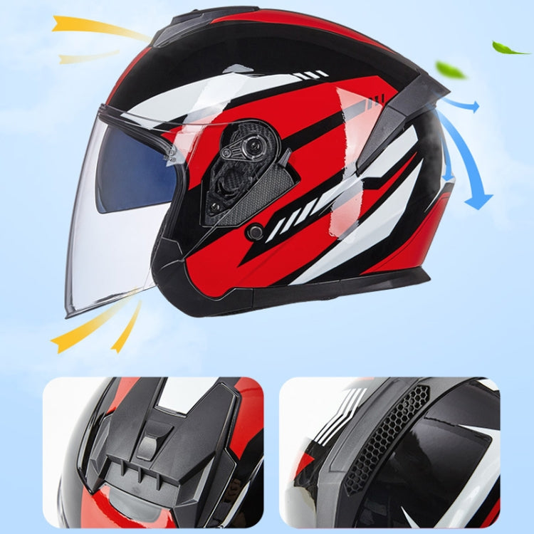 GXT Electric Vehicle Four Seasons Sun Protection & Windshield Double Lens Helmet, Size: M(Bright Black Blue) - Helmets by GXT | Online Shopping South Africa | PMC Jewellery | Buy Now Pay Later Mobicred