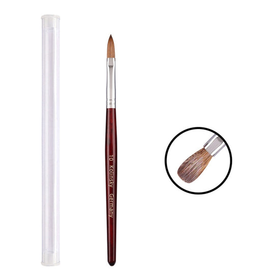 Red Wood Handle Kolinsky Hair Nail Art Brush No. 10 - Nail Art Equipment by PMC Jewellery | Online Shopping South Africa | PMC Jewellery | Buy Now Pay Later Mobicred