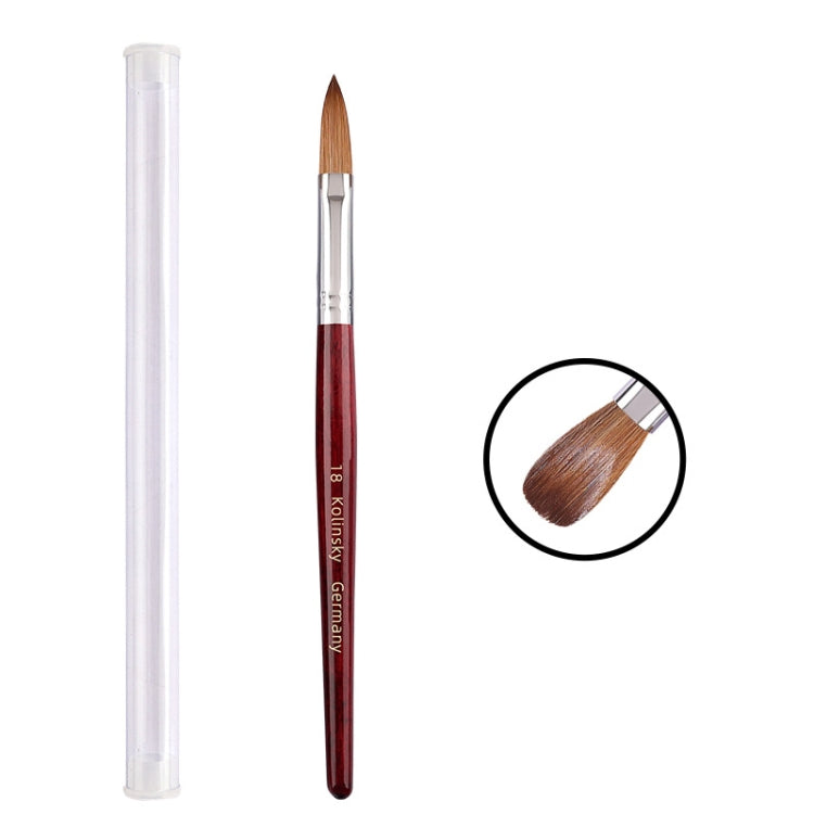 Red Wood Handle Kolinsky Hair Nail Art Brush No. 18 - Nail Art Equipment by PMC Jewellery | Online Shopping South Africa | PMC Jewellery | Buy Now Pay Later Mobicred