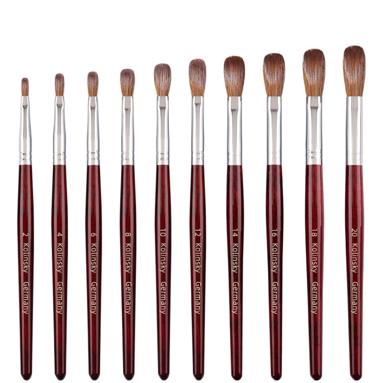 Red Wood Handle Kolinsky Hair Nail Art Brush No. 18 - Nail Art Equipment by PMC Jewellery | Online Shopping South Africa | PMC Jewellery | Buy Now Pay Later Mobicred